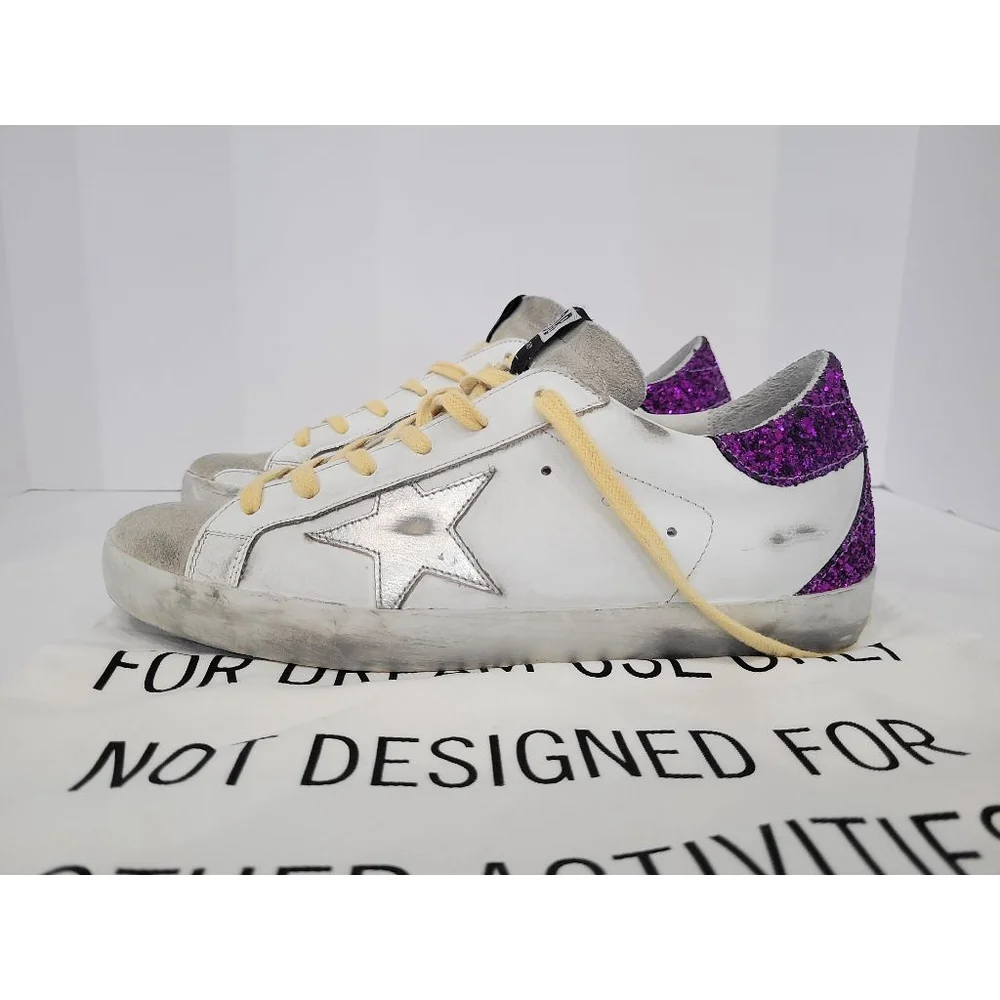 Golden Goose Sneakers, Glitter, Silver Star, 39, Like New - Picture 3 of 12